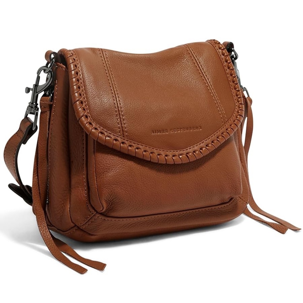 Aimee Kestenberg Tan/Brown Braided Flap Shoulder Bag - Picture 2 of 8